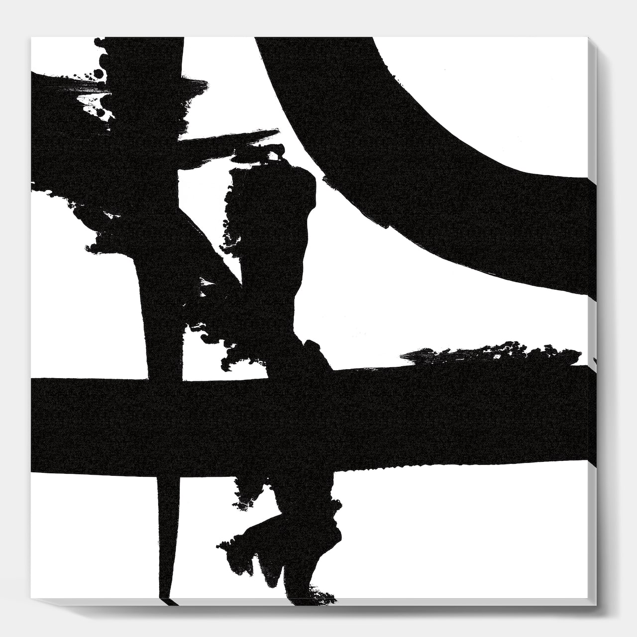 Designart - Black & White Crossing Paths I - Modern & Contemporary Gallery-wrapped Canvas